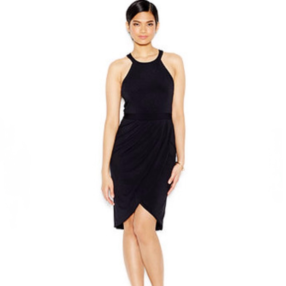 BAR III Women's Black Faux Wrap Halter Dress Size Small NWT